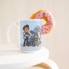 15 oz white ceramic engineer mug printed with "Tested It Twice. Reality Had Notes.", with a donut