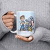 15 oz white ceramic engineer mug printed with "Tested It Twice. Reality Had Notes.", held at chest