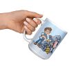 15 oz white ceramic engineer mug printed with "Tested It Twice. Reality Had Notes.", raised in hand