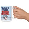 15 oz white ceramic engineer mug printed with "Tested It Twice. Reality Had Notes.", held out by the handle