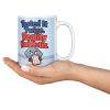 15 oz white ceramic engineer mug printed with "Tested It Twice. Reality Had Notes.", held in an open hand
