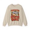 Sand flat vector crewneck sweatshirt with the lawyer joke: Thanksgiving is just discovery with gravy.