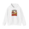 White hoodie printed with "I Can Back a Trailer Into Anything Except My Own Driveway."