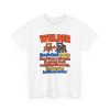 unisex-welder-tee-that-says-hand-them-a-5-chair-it-comes-bac-1 White T-shirt printed with an orange and blue WELDER dictionary entry, "Hand them a $5 chair. It comes back weighing 90 pounds."