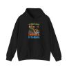 Black hand-drawn hoodie with the birder joke: It was a leaf. I watched it for ten minutes.