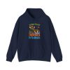 Navy hand-drawn hoodie with the birder joke: It was a leaf. I watched it for ten minutes.