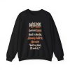 Black hand-drawn crewneck sweatshirt with the welder dictionary joke: Hard to shop for. Already built it.