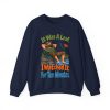 Watched a leaf for ten minutes and your bird club knows it. Sketch crewneck Navy hand-drawn crewneck sweatshirt with the birder joke: It was a leaf. I watched it for ten minutes.