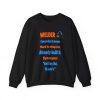 Black flat vector crewneck sweatshirt with the welder dictionary joke: Hard to shop for. Already built it.