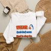 White flat vector crewneck sweatshirt with the welder dictionary joke: Hard to shop for. Already built it., folded view